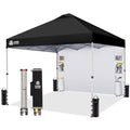 CROWN SHADES Canopy Tent, 10 x 10 Foot Portable Pop Up Outdoor Shelter with Pocket Sidewall, Push Center Lock, UV Protection, and Carry Bag, Black - color: Black