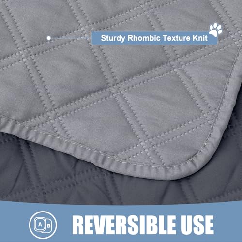 Smiry Waterproof Couch Covers for Dogs Washable, Reversible Pet Couch Covers for 3 Cushion Sofa Pet Friendly, Soft Sofa Furniture Protector for Dogs Cat Kids, Checkered (30"x70", Grey/Dark Grey) - color: Grey/Dark Grey, size: 30x70 Inch