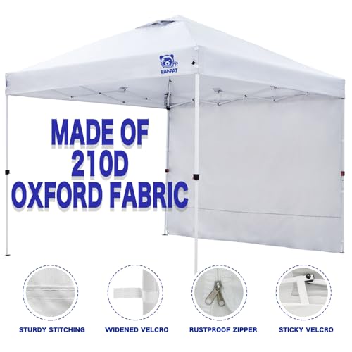Fanpat Instant Canopy Tent Sidewalls for 10x10 Pop Up Canopy 210D Waterproof,4 Piece Sidewalls, with Doors,White(4PCS Sidewalls Only, Canopy Tent NOT Included) - color: White