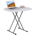 ZenStyle 3 ft Adjustable Folding Table, Indoor Outdoor Portable Plastic Dining Card Table Utility Table for Camping Dining Event Party, White (Rectangular, 30"x20") - size: 30"x20"