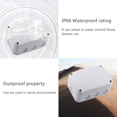 Outdoor Junction Box,Nineleaf White IP66 Weatherproof Electrical Project Boxes PVC/ABS Plastic Enclosure Box Universal Watertight 4.9 x 3.3 x 2.3 inch, with 4PK White 20mm Cable Gland Grey(1 Set) - color: White, size: Medium+4*M20