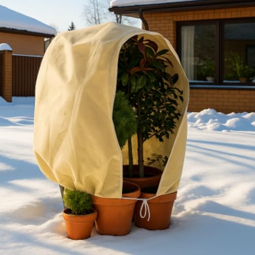 2 Pcs 47" x 70.8" Raised Garden Bed Cover for Winter Large Plant Covers Freeze Protection with Zipper Drawstring Frost Cloth Blanket Protection Box Bags for Garden Outdoor Plants Bush - size: 47 × 24 x 70.9 in
