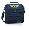 PICNIC TIME Star Wars Mandalorian Grogu Pranzo Insulated Lunch Box, Soft Sided Cooler Bag with Utensil Set, Dual Compartment Lunch Tote, (Navy Blue) - color: Star Wars Mandalorian Grogu - Navy Blue
