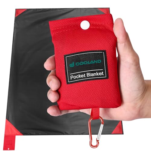 Odoland Beach Blanket Picnic Blanket, 43" x 63" SandProof Waterproof Outdoor Pocket Blanket with Portable Bag, Foldable Lightweight Sand Free Quick Drying Beach Mat for Hiking Camping Travel, Black - color: Black, size: 43.3" x 63"(1-2 People)