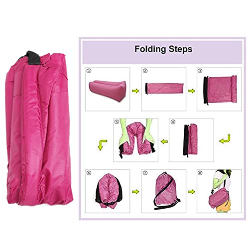 Inflatable Lounger Air Sofa Chair, Inflatable Couch Portable Beach Chair Inflatable Camping Couch Inflatable Sleeping Pad with a Storage Bag for Outdoor Camping Beach Party