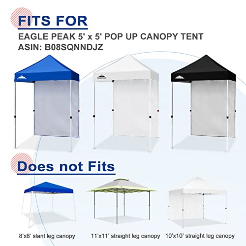 EAGLE PEAK Canopy Sidewall for 5x5 Pop Up Canopy Frame, Single Side Wall Panel Only (Fits 5x5 Straight Leg Frame, Canopy Top or Frame NOT Included), White - color: White