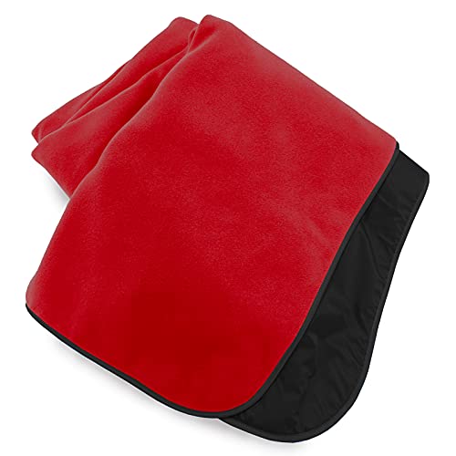 Mambe Extreme Weather Outdoor Blanket - Red, Large - 100% Waterproof and Windproof, Soft Warm Polarfleece with Durable Nylon Shell, Use at Sporting Events, Camping, Picnics, Emergency Blanket - color: Red