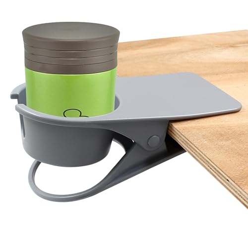 Jiozermi Drinking Cup Holder Clip, Desk Drink Holder with Clip for Water, Soda, Coffee Mug (Gray) - color: Gray