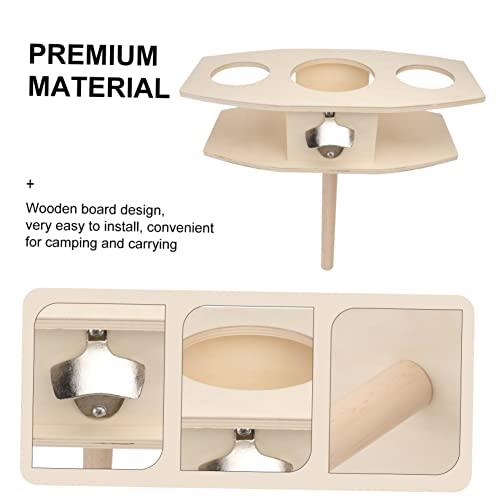 Zerodeko Wooden Beer Rack Insert Ground Wine Rack Outdoor Drink Holder for Beaches Picnics Camping