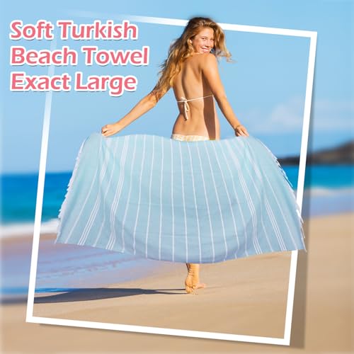 YSYJ 12 Pack Turkish Beach Towel Oversized Beach Towels 36"x71"Turkish Towel Soft Sand Free Quick Dry Lightweight Beach Towel Bath Towels Blue - color: Blue, size: 36"x71"- 12 Pack