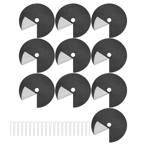 Tree Mulch Ring - Root Protection Ground Cover Mat with Fixing Nails, Duraable Temperature-Resilient Garden Landscaping Barrier | Outdoor Lawn Flowerbed Farm Yard Fence Soil Moisture Control - color: Black 42cm