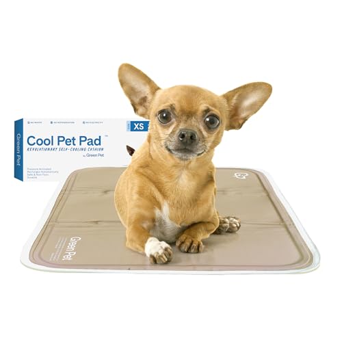 The Green Pet Shop Cool Pet Pad - Extra Small, Latte- Self-Cooling, Pressure Activated Mat for Dogs & Cats from 0-8 lbs - Non-Toxic Gel, No Water Needed - color: Latte, size: X-Small