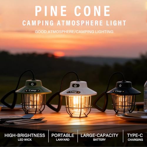 1200 Lumens Camping Lantern, Rechargeable LED Tent Light with 4 Light Modes, USB Portable Outdoor Flashlight for Camping, Hiking, Emergencies, Power Outages, SOS（Black） - style: Black