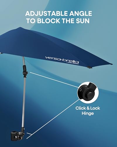 Sport-Brella Versa-Brella SPF 50+ Adjustable Umbrella with Universal Clamp - color: Bright Turquoise, style: REG