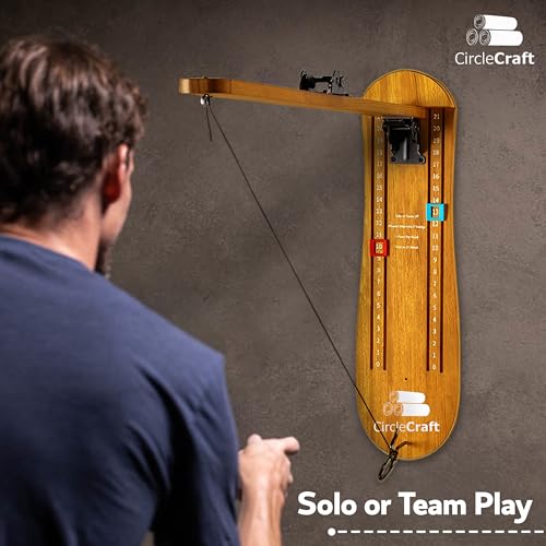 Wall Mount Ring Swing Game | Foldable Wall Mounted Ring Toss Game for Adults | Man Cave Decor and Accessories for Backyard | Indoor & Outdoor Bar Games for Adults