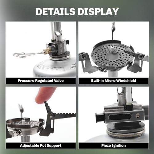 Fire-Maple Greenpeak 2 Backpacking & Camping Stove with Micro Regulated Valve - Ultralight, Compact, Isobutane-Powered Cooking Gear for Hiking, Trekking, Hunting & Emergency Use - style: greenpeak2
