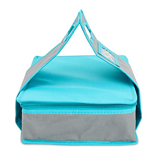 Juvale Insulated Casserole Carrier - 16 x 10 x 4 in, Teal & Gray - Insulated Food Container & Lunch Bag with Reinforced Handle - size: 16x10x4