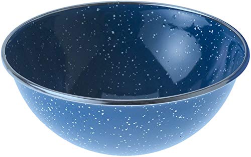 GSI Outdoors Pioneer Enamel 12 Pieces (4-Person) Dish Set I Enamelware Dishes Including Plates, Bowls and Mugs for Camping, Outdoors, RV, Camp, Blue - color: Blue