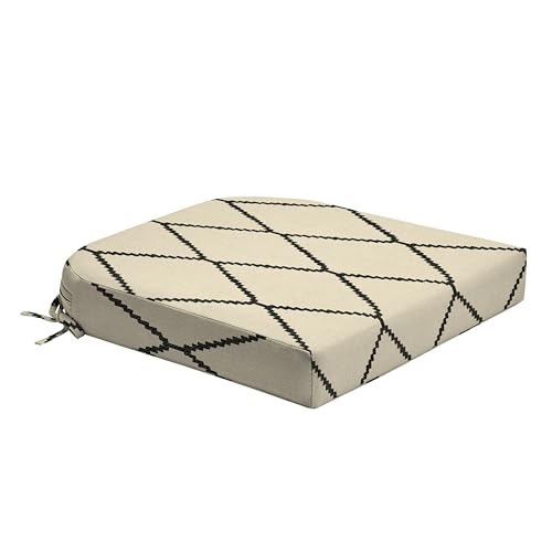 Arden Foam Outdoor Round Back Seat Cushion Kit, 20 x 19, Made with ProFoam, Rain-Proof, Fade Resistant, Tan Diamond Trellis - color: Tan Diamond Trellis, style: 20 x 19 Foam Rounded Back Seat Cushion