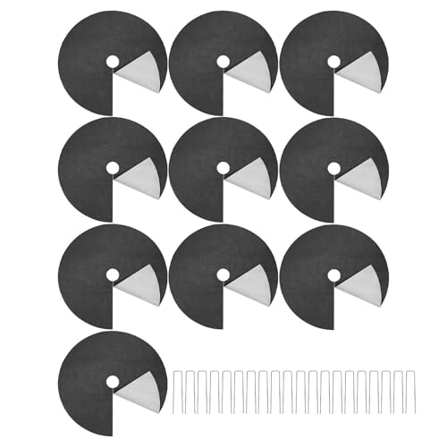 Tree Mulch Ring - Tree Root Protective Cover Disc with Ground Anchoring Nails, Temperature-Resilient Heavy Duty Landscaping Mat | Garden Lawn Flowerbed Yard Farm Outdoor Soil Moisture Barrier - color: Black 60cm