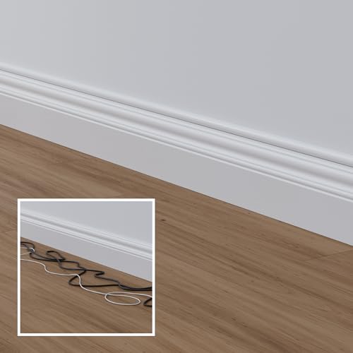 D-Line Half Round Cord Hider, Patented Cable Cover, Hide TV Wall Mount Wires, Raceway for Cords, Decorative Wire Covers, Paintable, Adhesive Cable Concealer, 8X 0.78in W x 0.39in H x 39in L,White - color: White, size: 0.78x0.39in - 8x 39in