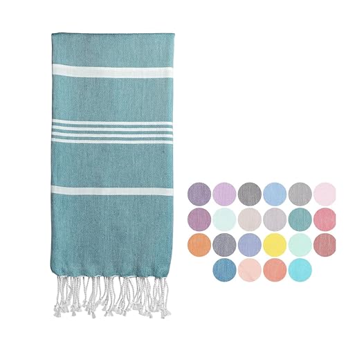 Beach Towel 100% Cotton Turkish Beach Towel Adult 38x70 Inch Pre-washed Absorbent Extra Large|Sand Free Quick Dry BathTowels|Lightweight Blanket|Travel Cruise Camping Spa Gym Yoga Towel|Ocean Depths - color: Green