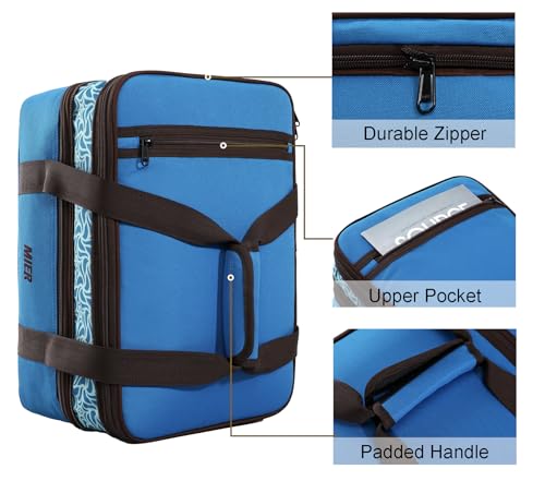 MIER Insulated Double Casserole Carrier Bag Thermal Lunch Tote for Lasagna Lugger, Potluck Parties, Picnic, Beach, Fits 9 x 13 Inches Baking Dish, Casserole Dish, Expandable by Mid Zipper, Blue - color: Blue