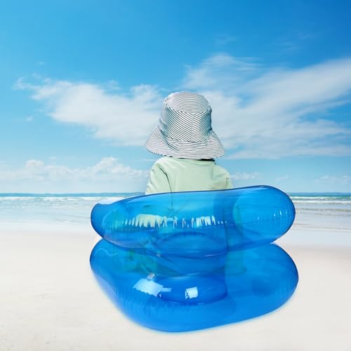 4 Pcs 28 Inch Kids Inflatable Chairs Blow up Chairs Inflatable Furniture Novelty Blow up Couch Seat Waterproof PVC Air Sofa Couch for Kids Beach 90s Party Camping, Picnics Party Supplies - color: Blue