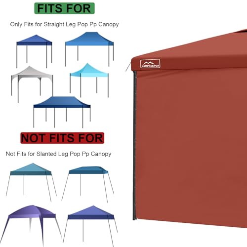 KAMPKEEPER 10X10 Canopy Tent Sidewalls with Zipper for Canopy Frame, 3Pcs Sunwalls Only, UPF50+ Waterproof Side Walls(Red) - color: Red