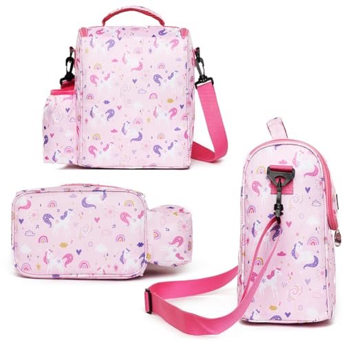 Reusable Lunch Bags Insulated Cooler Lunch Box Tote 7.5L Spaceflight Bento Bags With Side Water Bottle Pockets Removable Adjustable Strap - color: 7.5L Spaceflight