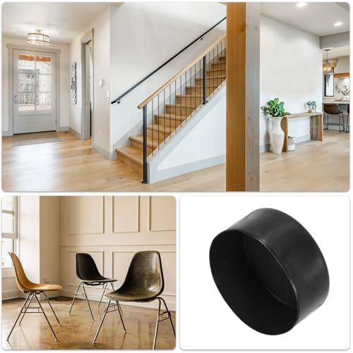 uxcell 125mm (4 15/16") ID Rubber End Caps, Round Vinyl Plug Insert Plastic End Caps for Tubing, Fence, Pipe Post, Furniture, Railing, Black, 80mm Height - color: Black, size: 125mm(4 15/16") x 80mm H