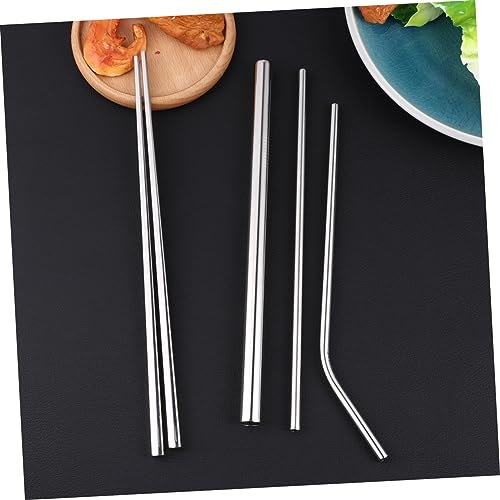 8pcs Portable Stainless Steel Tableware Set Food Grade Cutlery with Spoon Fork Chopsticks and Straws Outdoor Dining and Picnics Includes Black Carrying Bag