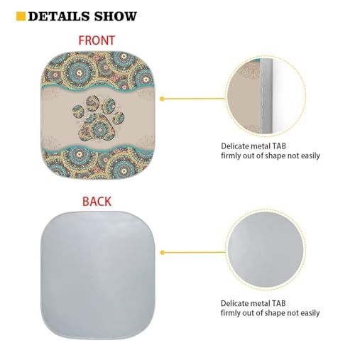 Mandala Dog Paw Windshield Sun Shade Automotive Interior Sun Protection Blocks 99% UV Rays and Keeps Your Vehicle Cool Make Your Trip More Comfortable - color: Mandala Dog Paw