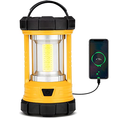 Camping Lantern 3000LM, LED Lanterns for Power Outages with 4400mAh Phone Charger, Impact-Resistant Rechargeable Lantern, 5 Light Modes Waterproof Lantern for Hurricane Emergency(Orange) - style: 1-Orange