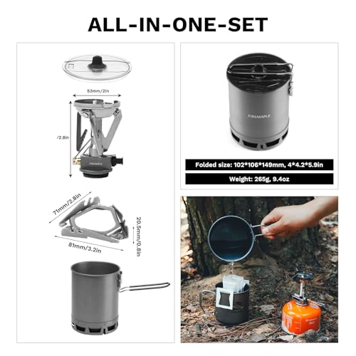 Fire-Maple Petrel Quickboil Pro Ultralight Cooking System – Compact & Fast-Boiling Backpacking Stove Pot Set, Ideal for Hiking, Solo Camping, Travelling, Hunting Trips | PETREL SYSTEM w/Greenpeak - size: Petrel System with Greenpeak