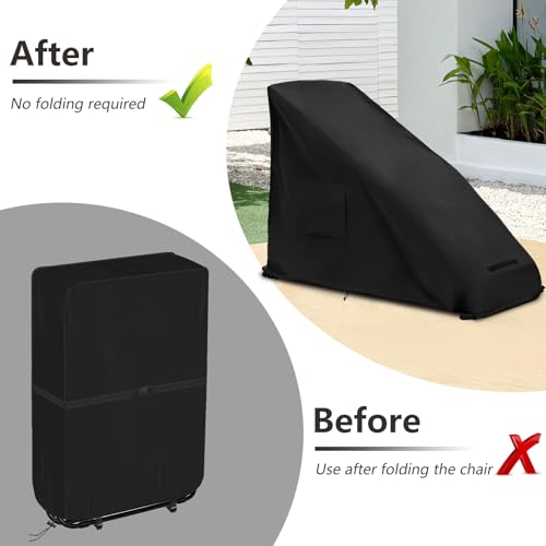 Zero Gravity Chair Cover,Outdoor Heavy Duty 600D Waterproof Zero Gravity Lounge Chair Cover,Patio Folding Zero Gravity Recliner Cover.black,39" L x 26" W x 45" H. - color: Black, size: 39" L x 26" W x 45" H