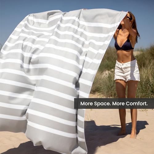 SummerSand Microfiber Beach Towel XXL Oversized (71 x 63 in) - Quick Dry, Sand Free - Compact and Lightweight for Travel - Recycled Materials - Extra Large Beach Blanket - Marble Sand - color: Marble Sand, size: 71x63"