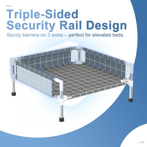 Elevated Dog Bed with 3-Sided Fence - Raised Pet Bed with Non-Slip Feet, Durable Elevated Couch for Small Dogs, Indoor/Outdoor Use with Easy-Clean Fabric - size: S