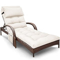 Outdoor Chaise Lounge Chair Cushion, Waterproof Outdoor Chair Cushions for Patio Furniture, 71 x 21 x 4 Inches Replacement Chaise Lounge Cushion with Ties (Cream) - color: Cream