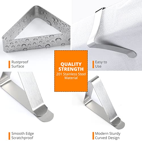 Large Tablecloth Clips [USA Based Brand]- 12 Pack Stainless Steel, Rust Proof Table Cloth Holding Clip - Perfect for Folding, Picnic, Party, and Outdoor Tables-Fits for 1.8~3 Inch Thick Table - color: Large 12 Pack (for 1.8 ~ 3inch)