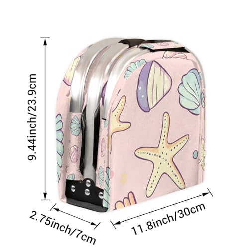 Collapsible Market Basket Aluminum Frame for Travel, Shopping, Camping & Lake Trips,18.8 x 11.8 x 11.2 - color: Starfish(style 2)