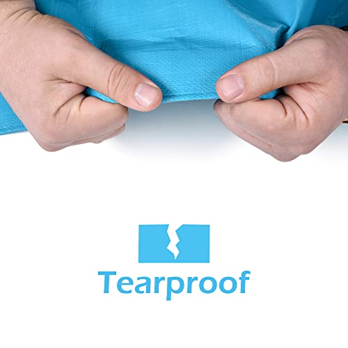 Tarps Heavy Duty Waterproof 10x12-12 mil Thick Camping Tent - Blue Tarp 10x12 UV Resistant, Rip & Tear Proof with Metal Grommets – Multipurpose Use for Camping, Tent, Boat, RV, Car, & Pool Cover - size: 10'x12'