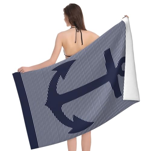 Cute Anchor Beach Towel for Men/Adults, Personalized Microfiber Beach Towels Bulk, Quick Dry Beach Towel for Pool, Lightweight Bath Towels Oversized Clearance 30"x 60" - color: Anchor1, size: 30"x 60"