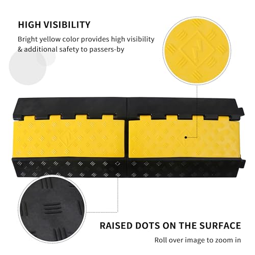 Rubber Cable Ramp Cord Cover Cable Protector Ramps Wire Hose Protective 3 Channel 22000Lbs Load Capacity Traffic Speed Bump for Asphalt Concrete Gravel Driveway Indoor Outdoor, 1 Pack - color: 3 channel-1 pack