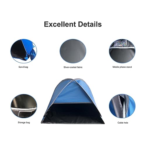 Small Pop-up Head Tent Portable Beach Shade with Two Sand Bags, Mini Beach Tent Pet Shade for Dogs/Cats