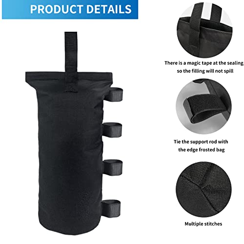 Joramoy Heavy Duty Weight Bags(150LBS) for Pop up Tent, Set of 4, Black(Without Sand) - color: Black, size: 150lbs