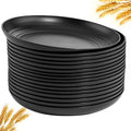 supernal 16pcs Black Wheat Straw Plates,10 inch Unbreakable Dinner Plates,Reusable Plastic Plates,Dishwasher & Microwave Safe,Lightweight Dinnerware Plat Set for Kitchen,Camping - color: Black