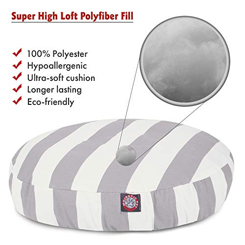 Majestic Pet Indoor Outdoor Vertical Stripe Round Pet Dog Bed with Removable Washable Cover, Gray, Medium - color: Stripes Gray, size: Medium