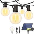 Mlambert 25FT Solar Powered String Lights Outdoor, Waterproof Solar Patio Light String with 10+1 Shatterproof LED G40 Bulbs for Backyard Garden-Black - color: Black