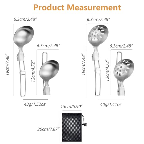 Outdoor Camping Stainless Steel Folding Spatula Sets, Lightweight Thickened Turner Tableware Spoon Cooking Utensils - color: style2